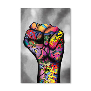 Power Fist Canvas Art Clock Canvas