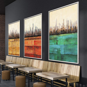 Primary Cities Canvas Art Clock Canvas