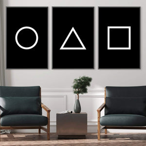 Primary Shapes Canvas Art Clock Canvas