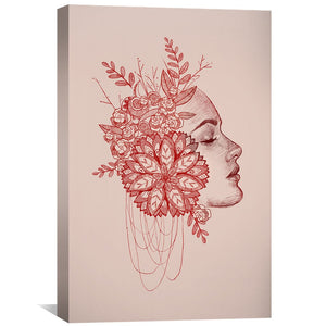 Profile Patterns Canvas Art Clock Canvas