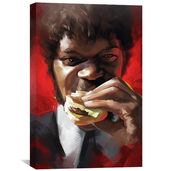 Pulf Fiction Burger Canvas Art Clock Canvas