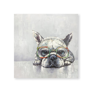 Puppy Eyes Oil Painting Oil Clock Canvas