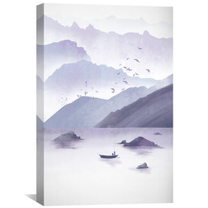 Purple Calm Canvas Art Clock Canvas