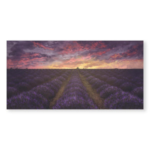 Purple Meadow Canvas Art Clock Canvas