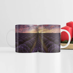 Purple Meadow Mug Mug White Clock Canvas