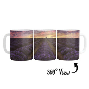 Purple Meadow Mug Mug White Clock Canvas