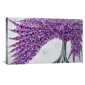 Purple Poetry Canvas Art Clock Canvas