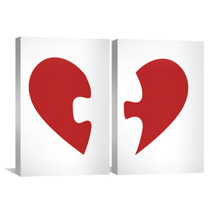 Puzzle Heart Canvas Art Clock Canvas