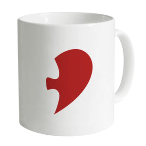Puzzle Heart Mug Mug B / White Clock Canvas