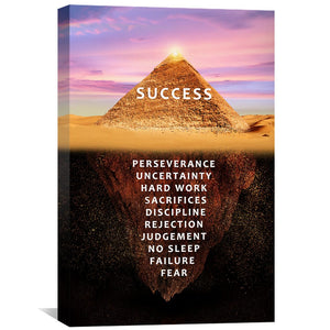 Pyramid of Success Canvas Art 30 x 45cm / Standard Gallery Wrap Clock Canvas