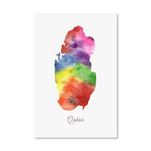 Qatar Rainbow Canvas Art Clock Canvas