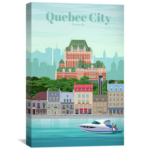 Quebec City Canvas - Studio 324 Art 30 x 45cm / Unframed Canvas Print Clock Canvas