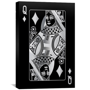 Queen of Diamonds - Silver Canvas Art 30 x 45cm / Standard Gallery Wrap Clock Canvas
