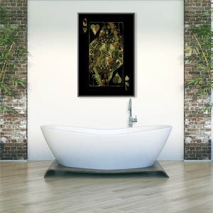 Queen of Hearts - Camo Clock Canvas