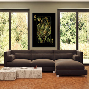 Queen of Hearts - Camo Clock Canvas