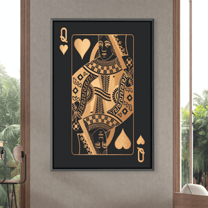 Queen of Hearts - Gold Canvas Art Clock Canvas