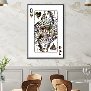 Queen of Hearts - Graffiti Canvas Art Clock Canvas