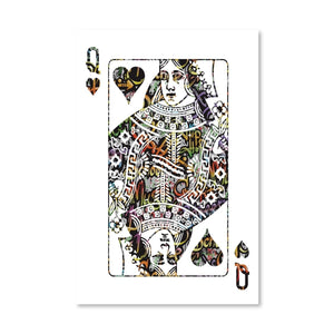 Queen of Hearts - Graffiti Canvas Art Clock Canvas