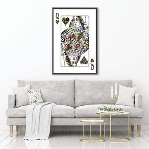 Queen of Hearts - Graffiti Clock Canvas