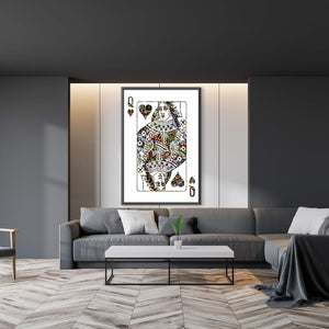 Queen of Hearts - Graffiti Clock Canvas