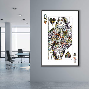 Queen of Hearts - Graffiti Clock Canvas