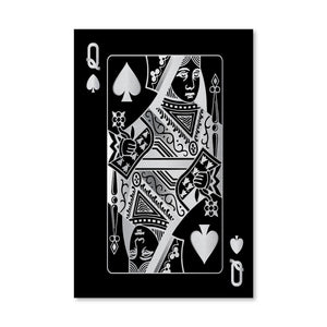 Queen of Spades - Silver Canvas Art Clock Canvas