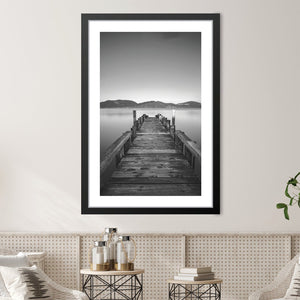 Quiet Pier Print Art Clock Canvas