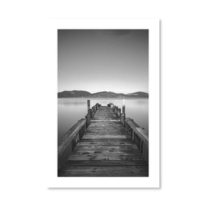 Quiet Pier Print Art Clock Canvas