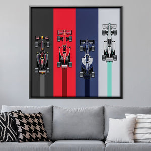 Race to the Finish Canvas Art 30 x 30cm / Unframed Canvas Print Clock Canvas