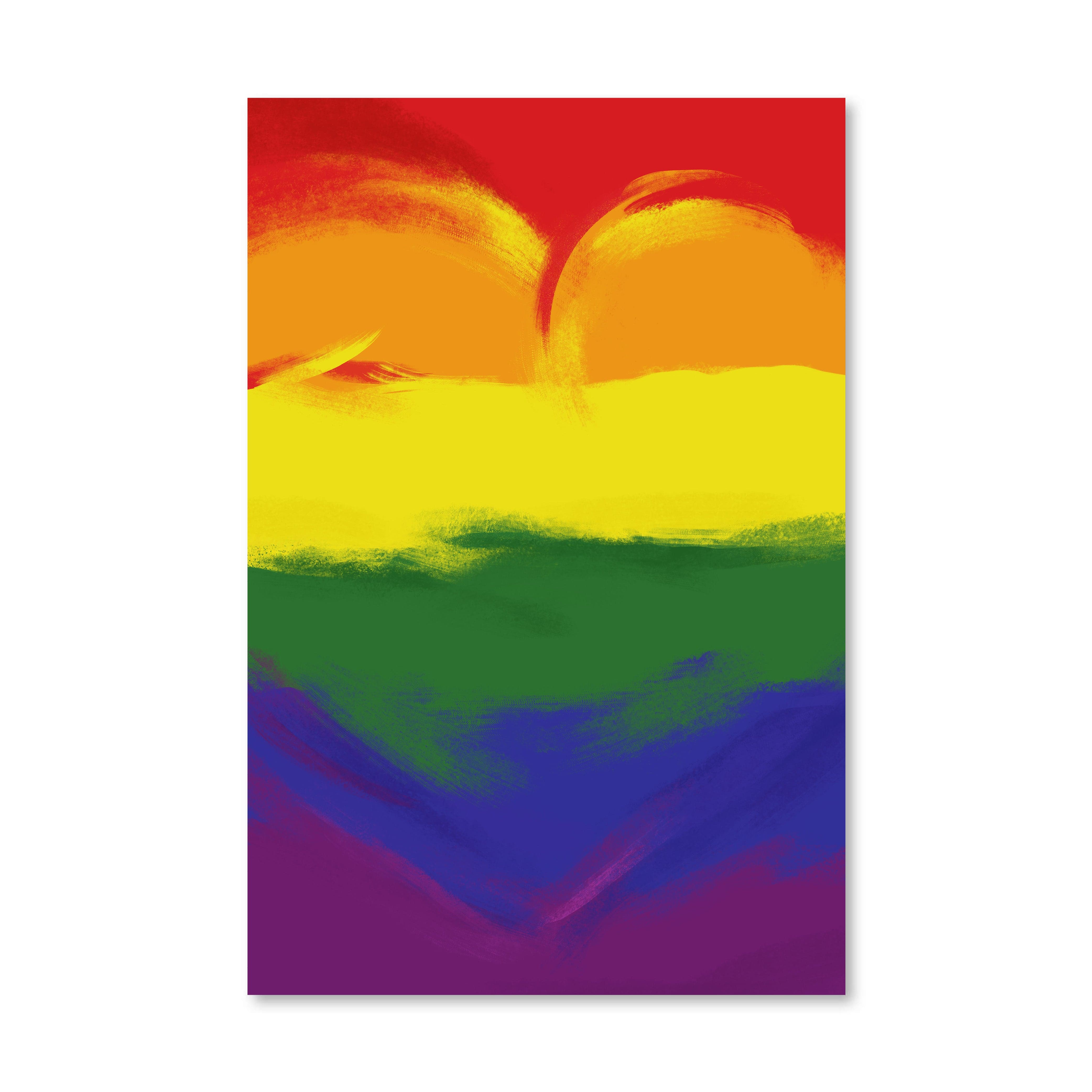 Rainbow Composition Canvas Art Clock Canvas