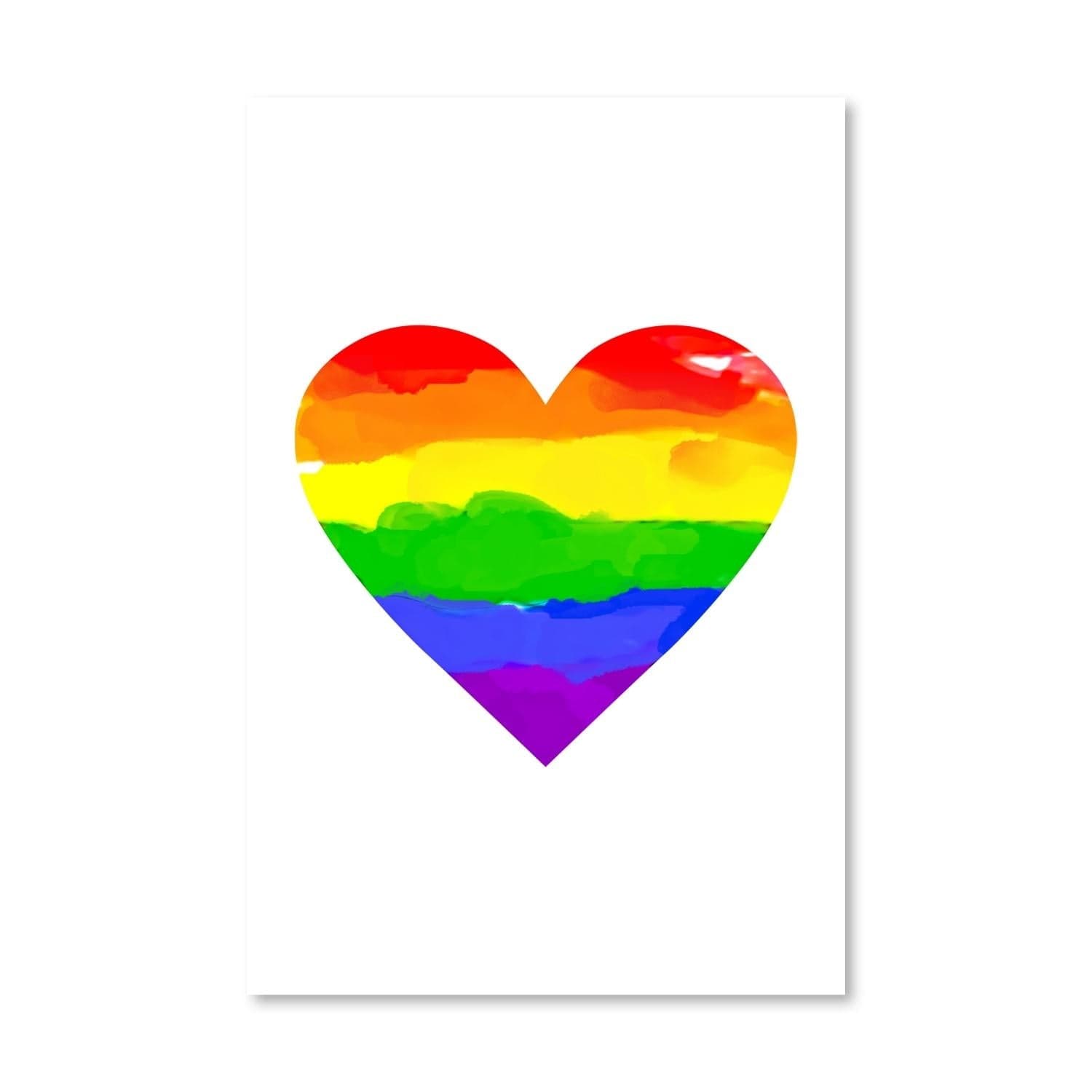 Rainbow Heart Canvas Art Clock Canvas