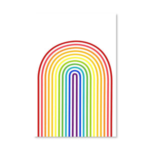 Rainbow Minimalism Canvas Art Clock Canvas