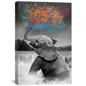 Rainbow Shower Canvas Art Clock Canvas
