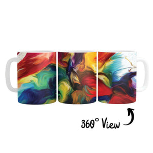 Rainbow Splash Mug Mug White Clock Canvas