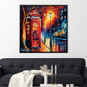 Rainy Booth Canvas Art Clock Canvas