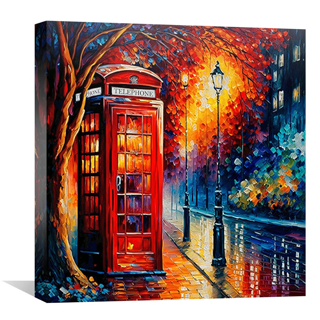 Rainy Booth Canvas Art Clock Canvas