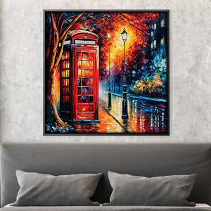 Rainy Booth Canvas Art Clock Canvas