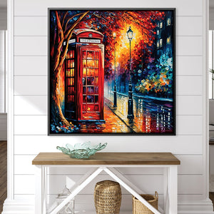 Rainy Booth Canvas Art Clock Canvas