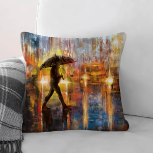 Rainy Cross Walk Cushion Cushion Cushion Square Clock Canvas