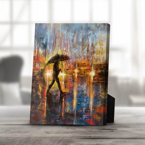 Rainy Cross Walk Desktop Canvas Desktop Canvas 20 x 25cm Clock Canvas