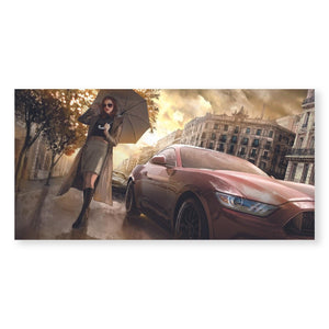 Rainy Drift Canvas Art Clock Canvas