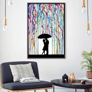 Rainy Paint Canvas Art Clock Canvas