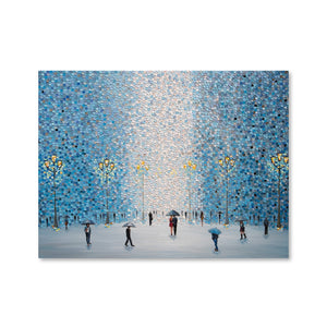 Rainy Street Lights Canvas Art Clock Canvas