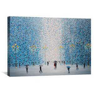 Rainy Street Lights Canvas Art 45 x 30cm / Unframed Canvas Print Clock Canvas