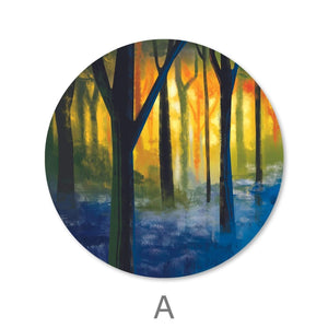 Rainy Stroll - Circle Canvas Art A / 40 x 40cm / Standard Gallery Wrap Clock Canvas