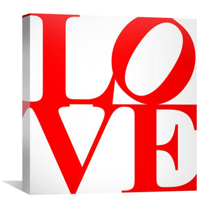 Red and White Love Canvas Art Clock Canvas