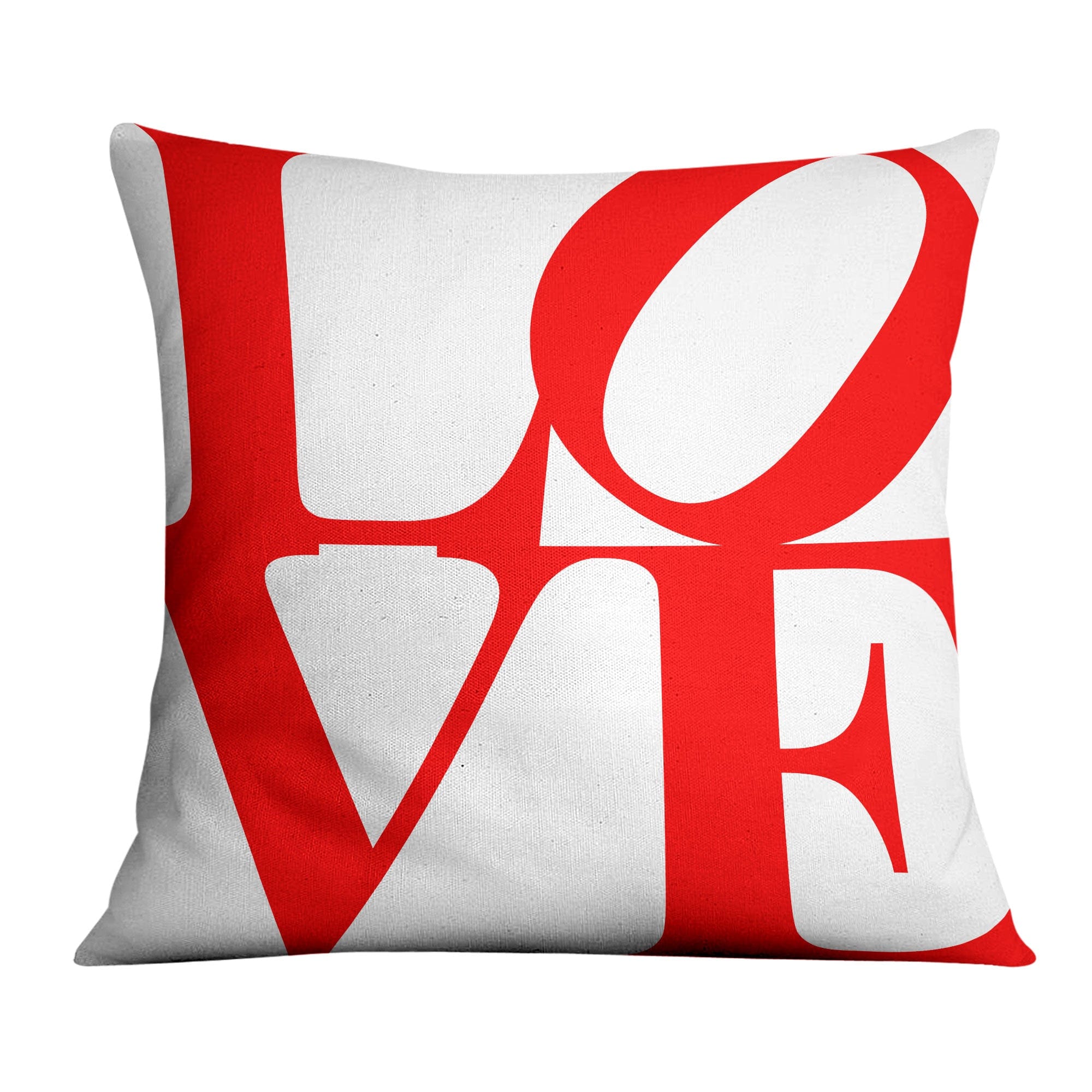 Red and White Love Cushion Cushion 45 x 45cm Clock Canvas