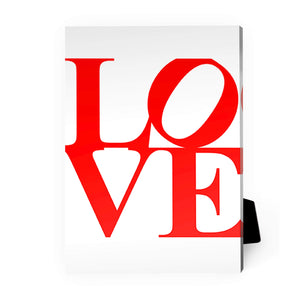 Red and White Love Desktop Canvas Desktop Canvas 13 x 18cm Clock Canvas