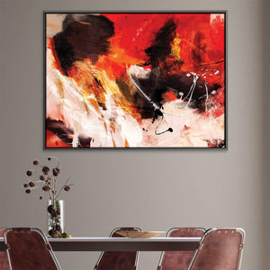 Red Composition Canvas Art Clock Canvas