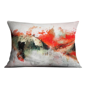 Red Curtain Cushion Cushion Cushion Landscape Clock Canvas
